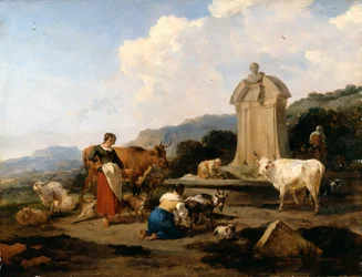 Rzymska fontanna z bydłem i figurami (Le Midi)